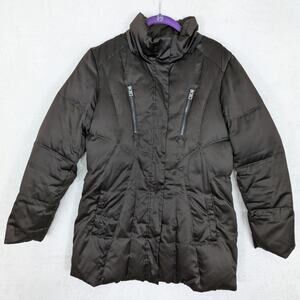 Marc New York Women's Quilted Down Brown Puffer Jacket Size Large - No Hood